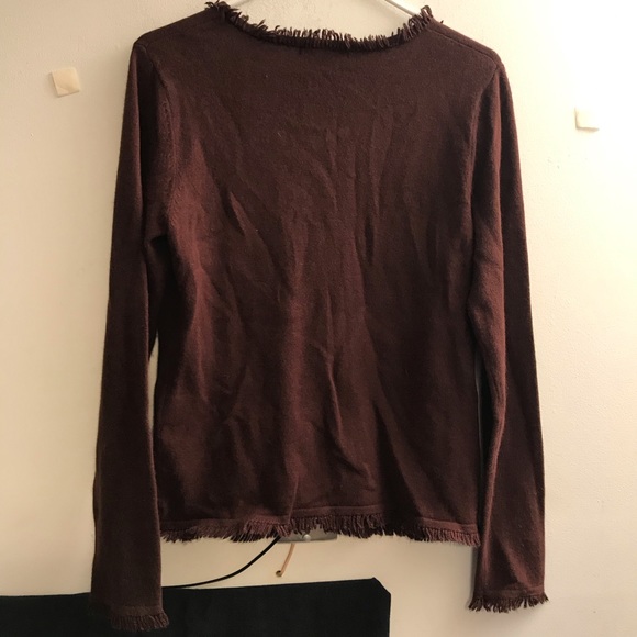 E by Eci Brown Zipper Sweater Long Sleeve Sz Med - Picture 3 of 3